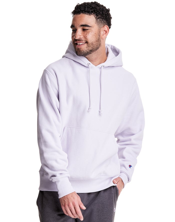 Champion Reverse Weave® Erkek Kapşonlu Sweatshirt Mor ( WNDJSF796 )